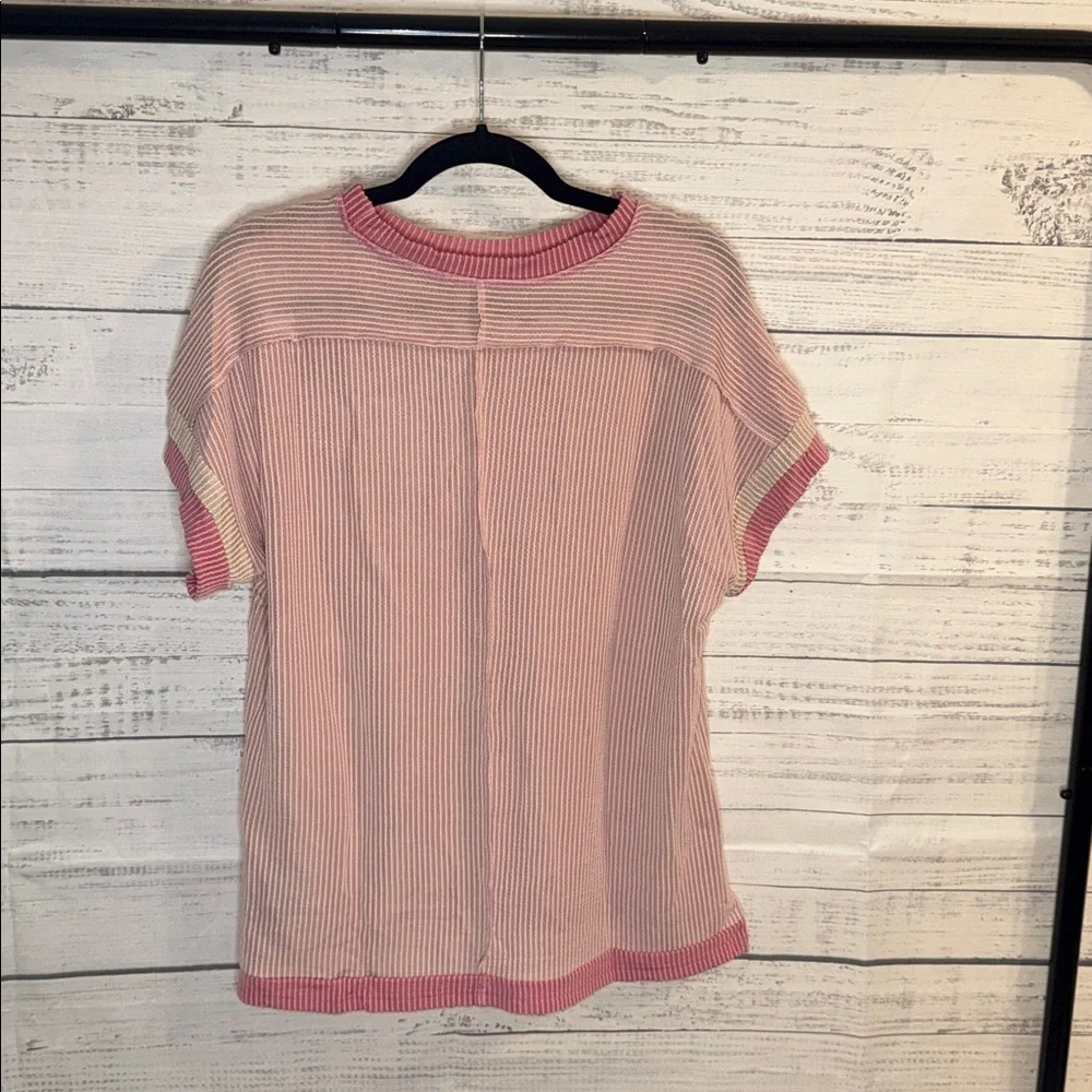 NWOT Light Pink Short Sleeve Knit Top by - Picture 6 of 7